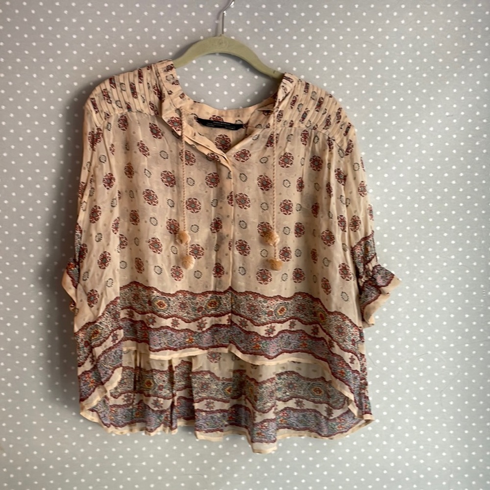 Zara blouse with paisley details.